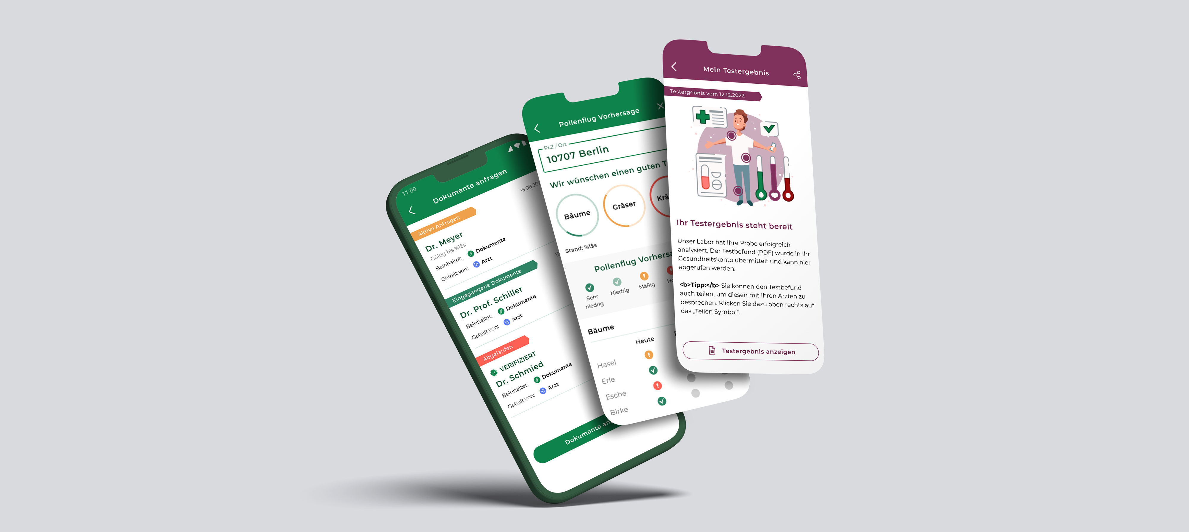 DoctorBox — App Screens Übersicht